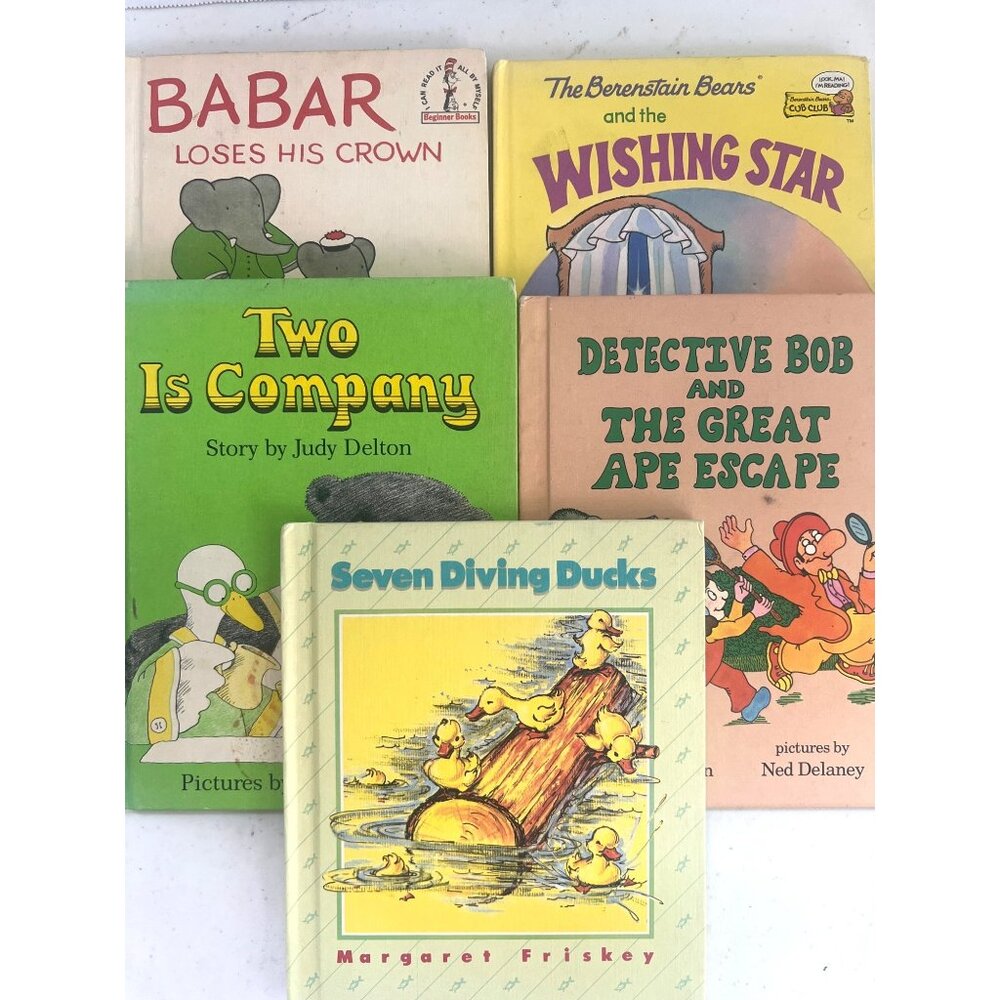Vintage Childrens Book Collection with Automated and Hand Drawn Illustrations